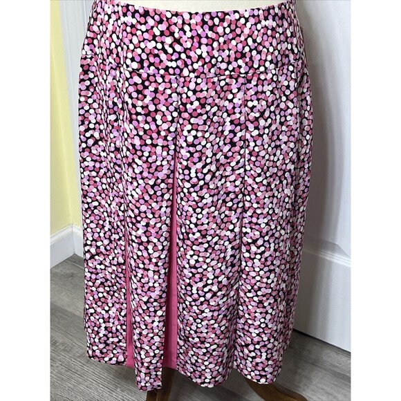 Requirements Women's Pleated Skirt Pink Dot Size 12 NWT - Picture 1 of 6